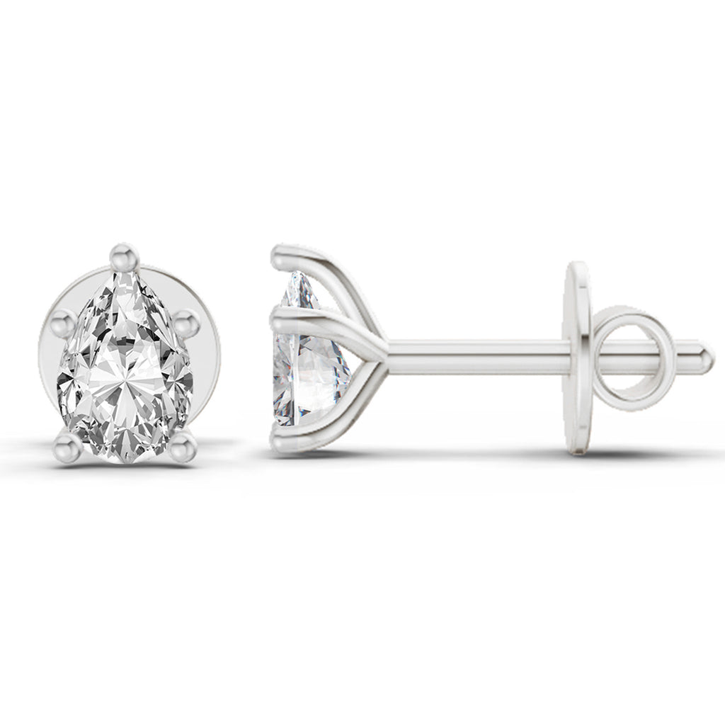 0.46 Carat Pear Eternal Drop Diamond Earrings 14K - White Gold