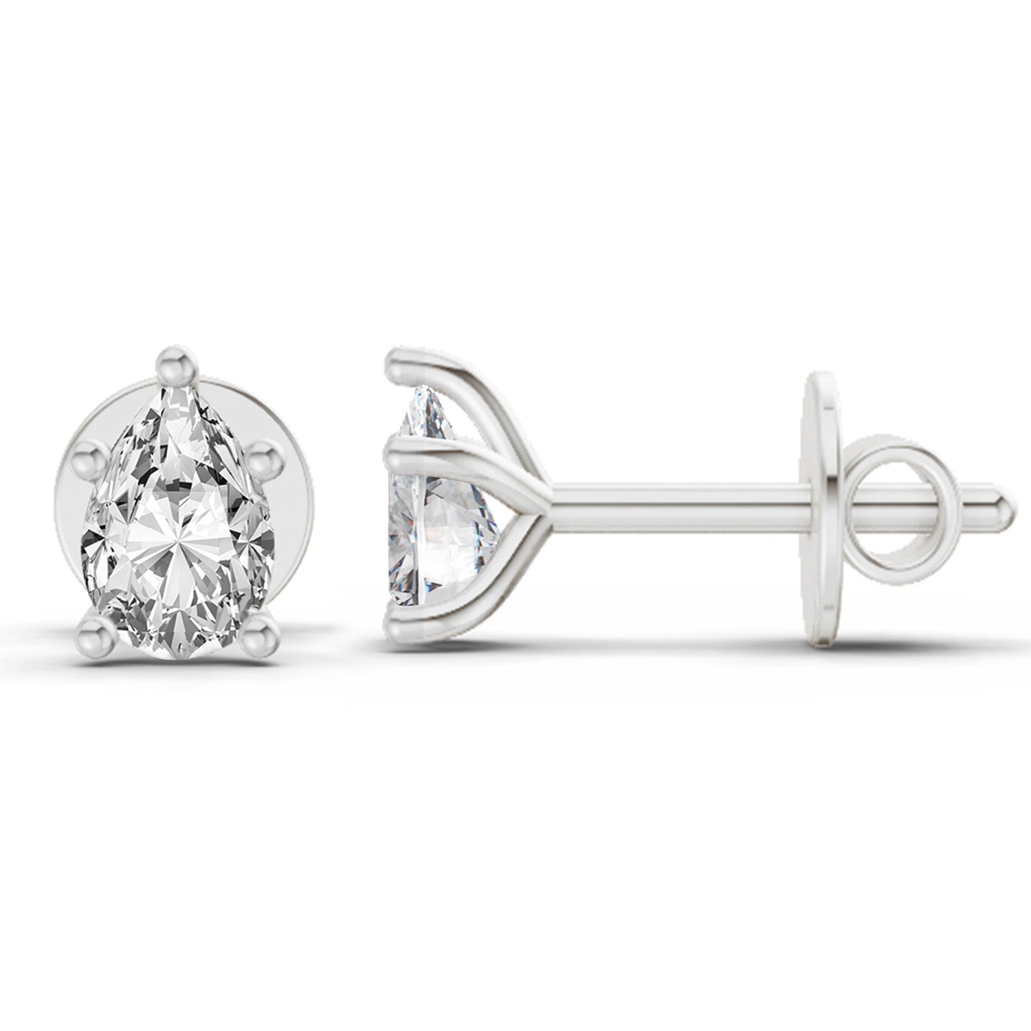 0.46 Carat Pear Eternal Drop Diamond Earrings 14K - White Gold
