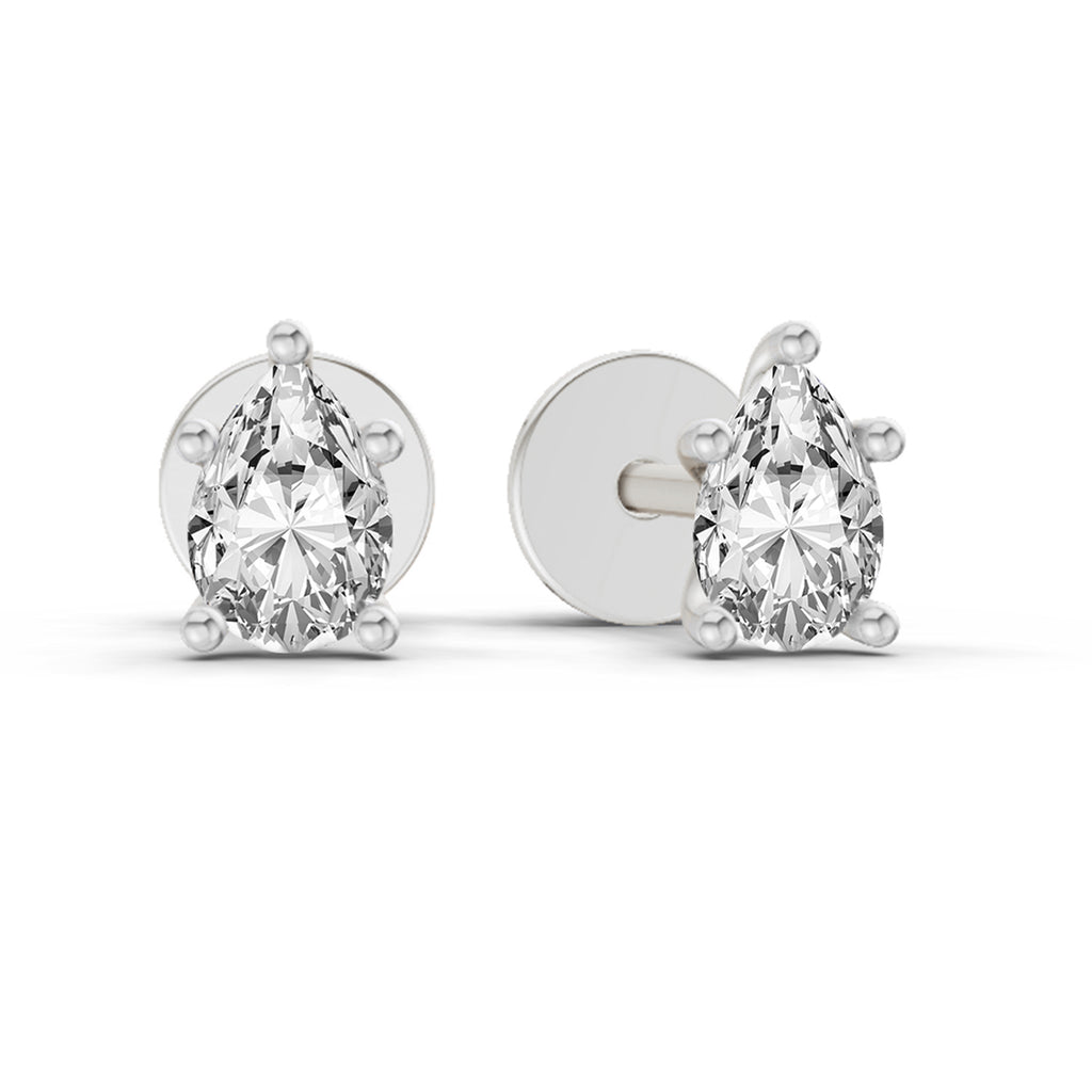 0.46 Carat Pear Eternal Drop Diamond Earrings 14K - White Gold