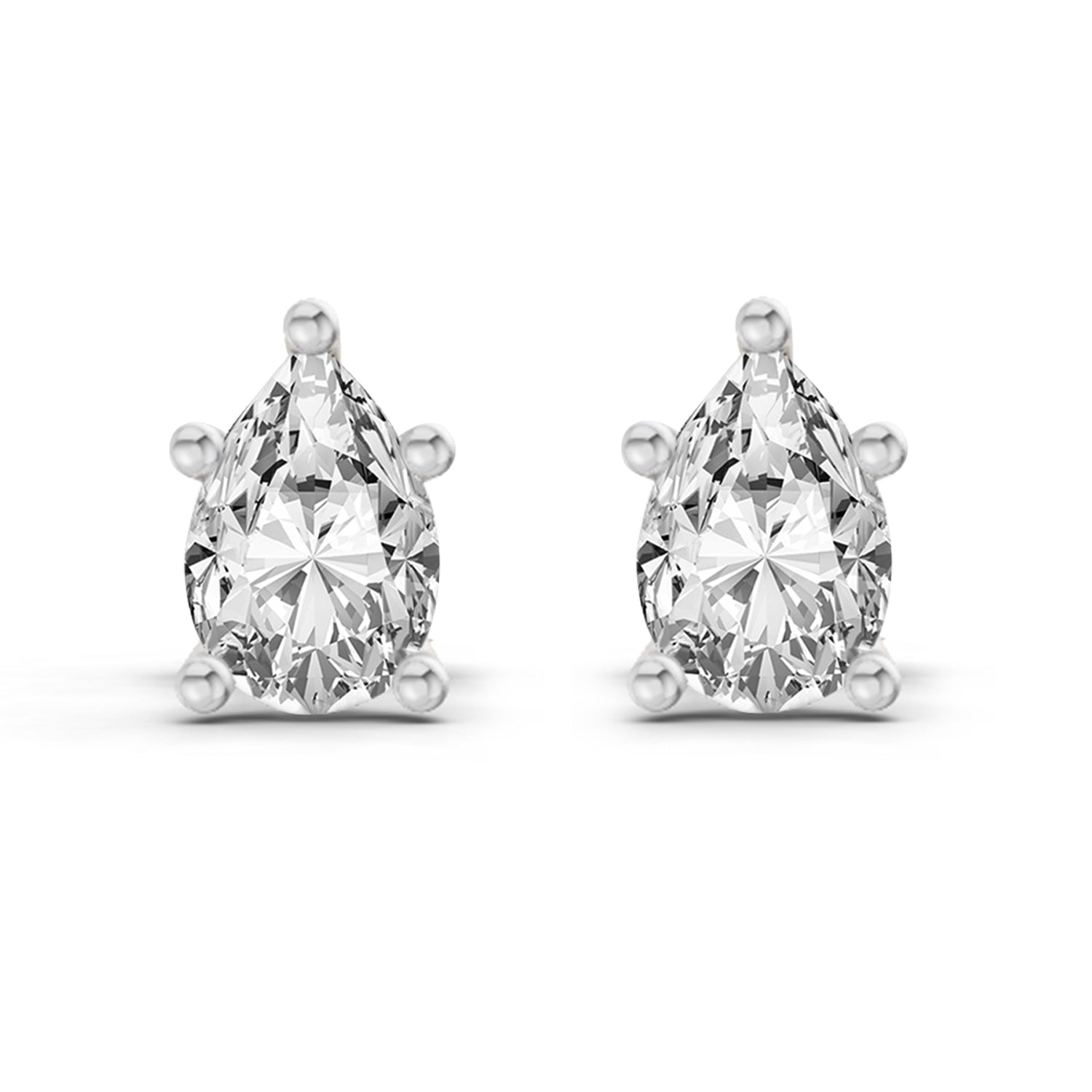 0.46 Carat Pear Eternal Drop Diamond Earrings 14K - White Gold
