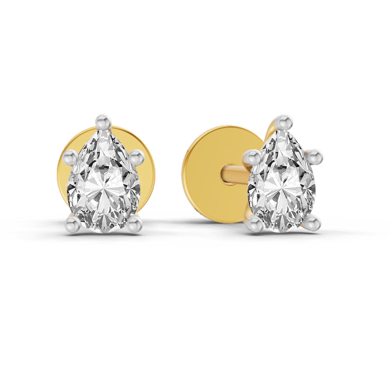 0.46 Carat Pear Eternal Drop Diamond Earrings 14K
