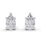 2.64 Carat Pear Shape Solitaire Diamond Stud Earrings 14K - Rose Gold