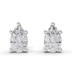 2.64 Carat Pear Shape Solitaire Diamond Stud Earrings 14K