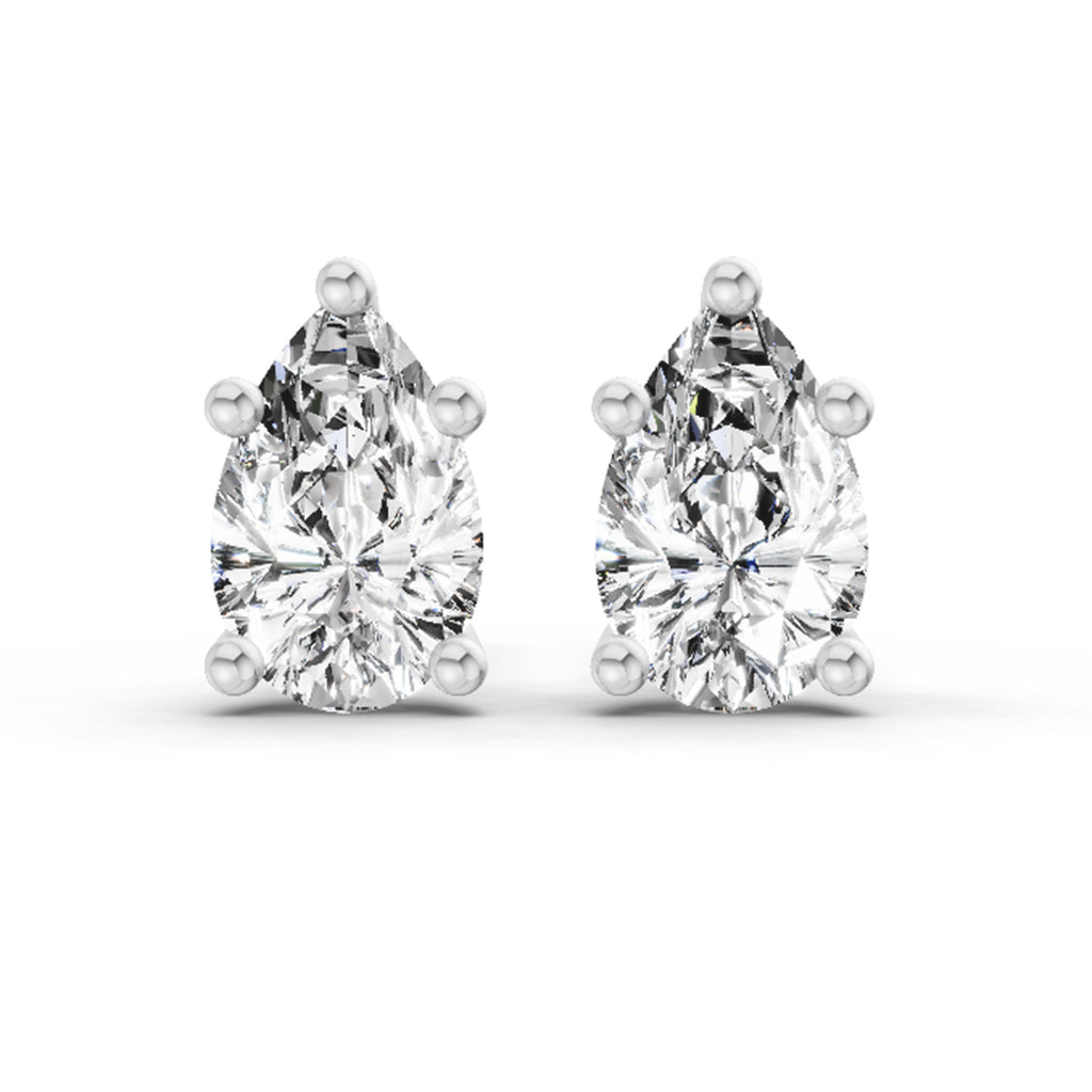 0.64 Carat Pear Stud Earrings 14K - Rose Gold