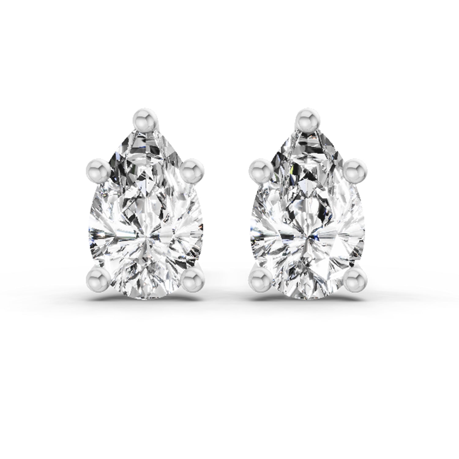 0.64 Carat Pear Stud Earrings 14K - Rose Gold