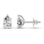 0.64 Carat Pear Stud Earrings 14K - White Gold