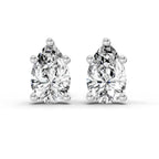 0.64 Carat Pear Stud Earrings 14K - White Gold