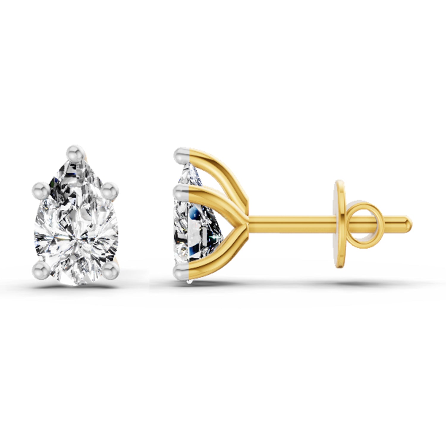 0.64 Carat Pear Stud Earrings 14K