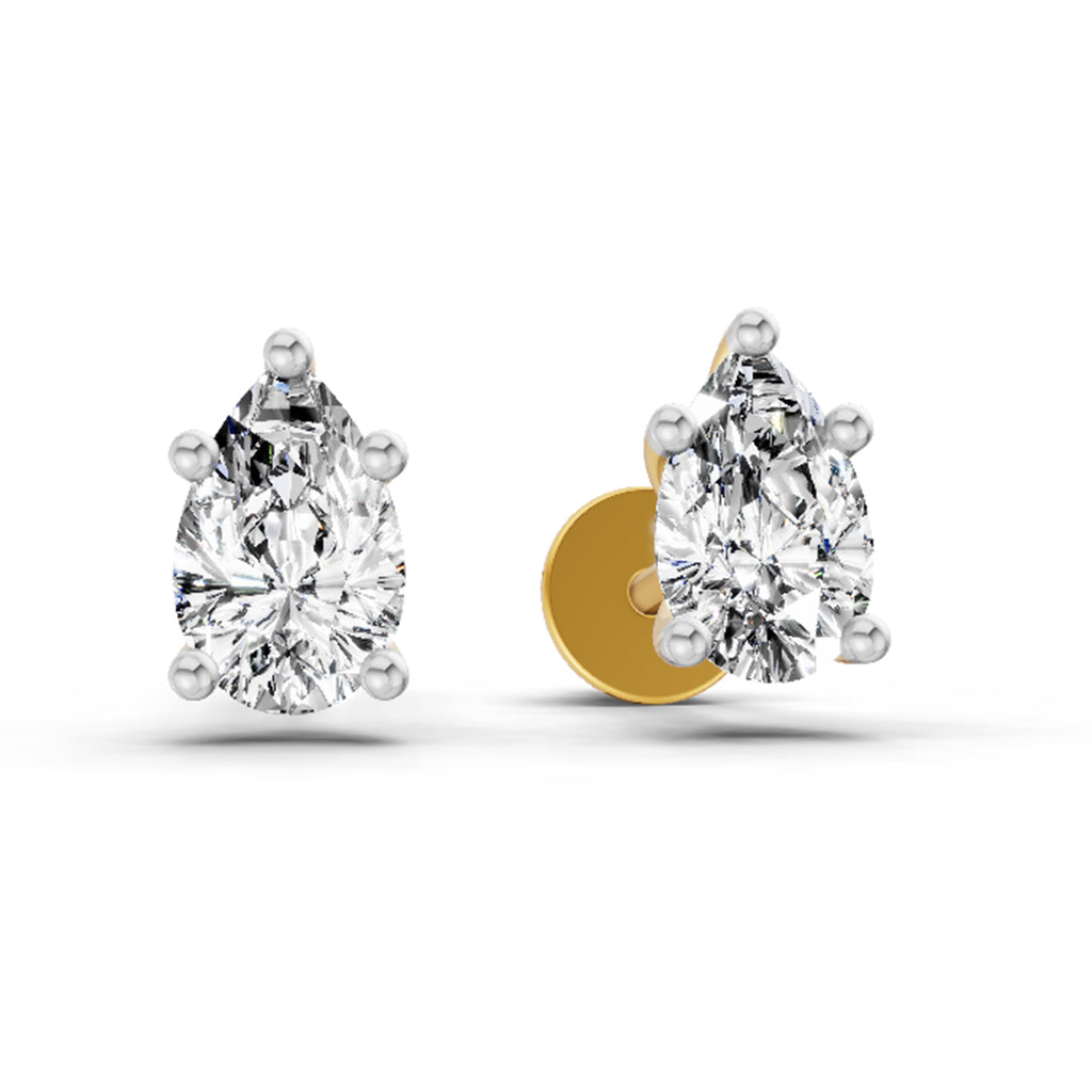 0.64 Carat Pear Stud Earrings 14K