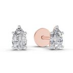 0.6 Carat Pear Diamond Earrings 14K - Rose Gold