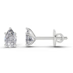 0.6 Carat Pear Diamond Earrings 14K - White Gold