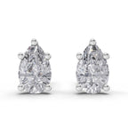 0.6 Carat Pear Diamond Earrings 14K - White Gold