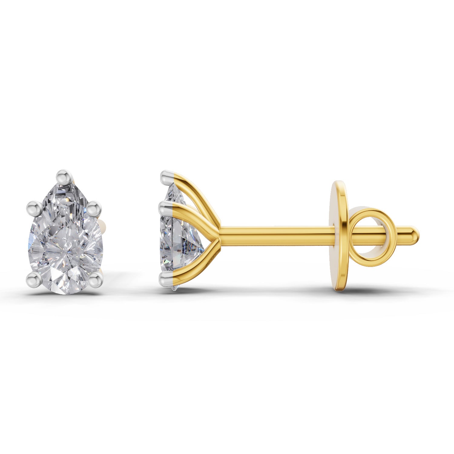 0.6 Carat Pear Diamond Earrings 14K