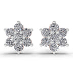 0.41 Carat Floral Diamond Stud Earrings 14K - Rose Gold
