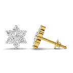 0.41 Carat Floral Diamond Stud Earrings 14K