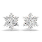 0.41 Carat Floral Diamond Stud Earrings 14K