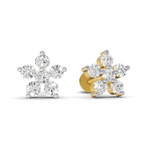 0.35 Carat Diamond Flower Stud Earrings 14K
