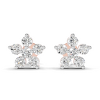 0.35 Carat Diamond Flower Stud Earrings 14K