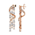 Lab Grown Diamond 7.74 Carat Spiral Drop Earring 14KW