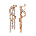 Lab Grown Diamond 7.74 Carat Spiral Drop Earring 14KW