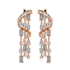 Lab Grown Diamond 7.74 Carat Spiral Drop Earring 14KW