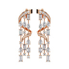 Lab Grown Diamond 7.74 Carat Spiral Drop Earring 14KW