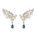 6.32 Carat 14K Gold Sapphire Climber Earring