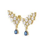 6.32 Carat 14K Gold Sapphire Climber Earring