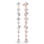 Lab Grown Diamond 4.49 Carat Multi-Shape Diamond Linear Drop Earring 14KW