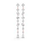 Lab Grown Diamond 4.49 Carat Multi-Shape Diamond Linear Drop Earring 14KW