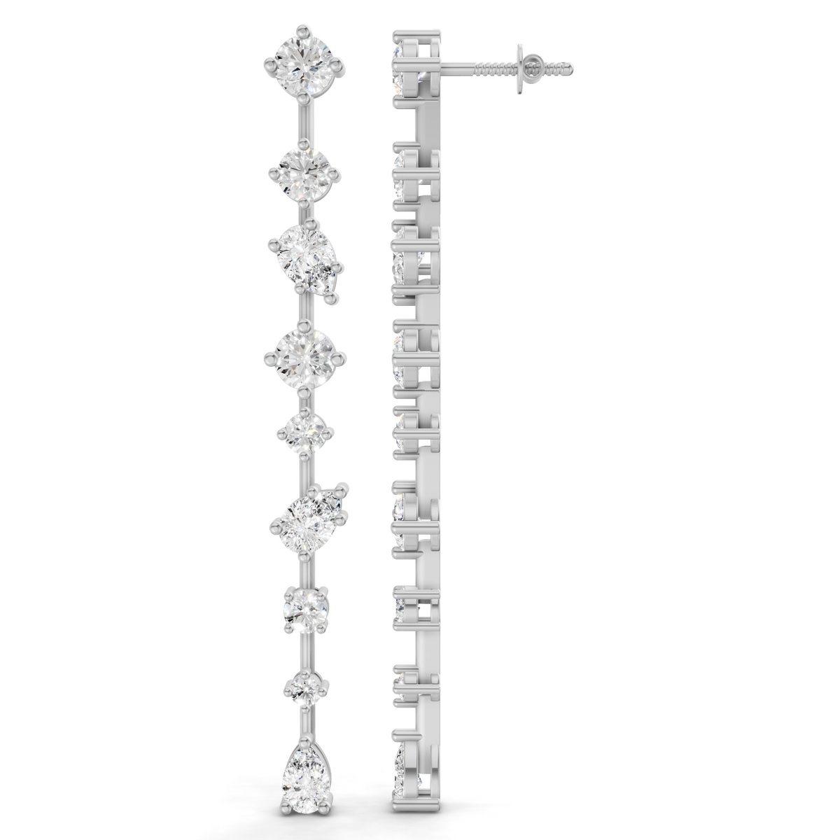 Arias by Lara Dutta Lustrous Linear Diamond Drop Earrings