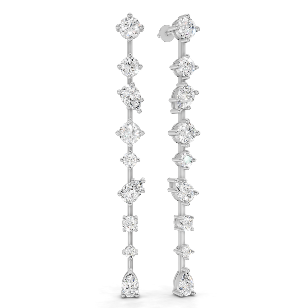 Arias by Lara Dutta Lustrous Linear Diamond Drop Earrings