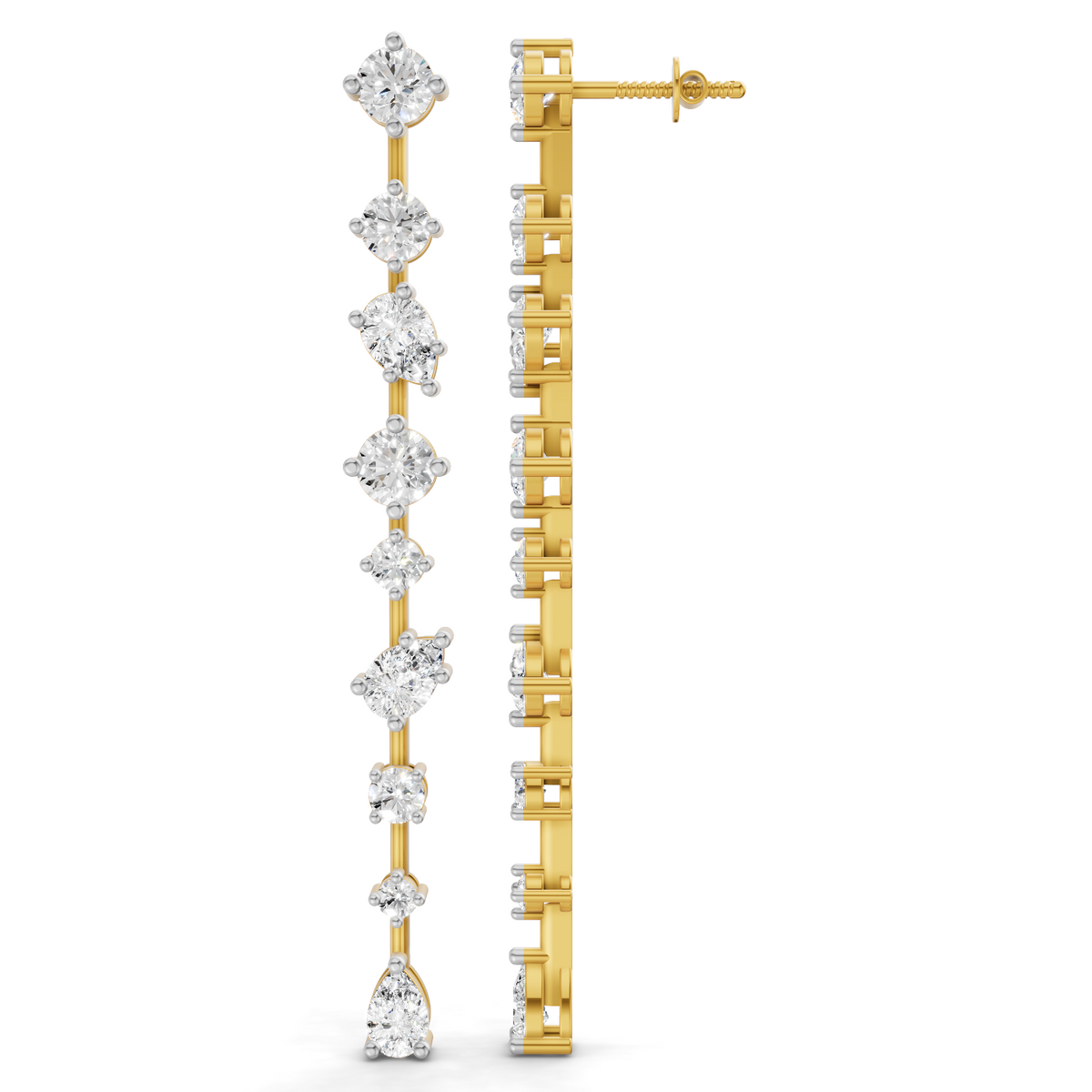 Arias by Lara Dutta Lustrous Linear Diamond Drop Earrings