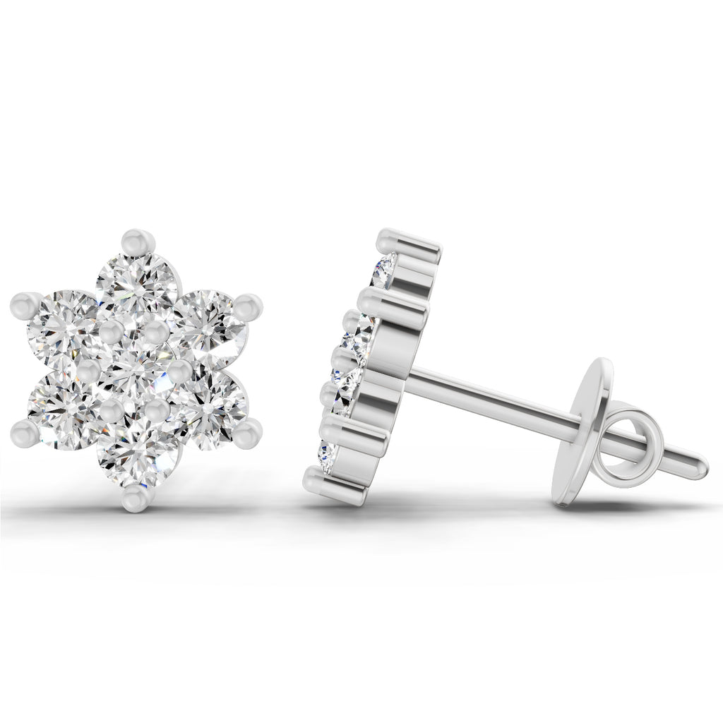 0.97 Ct Earrings 14K - White Gold