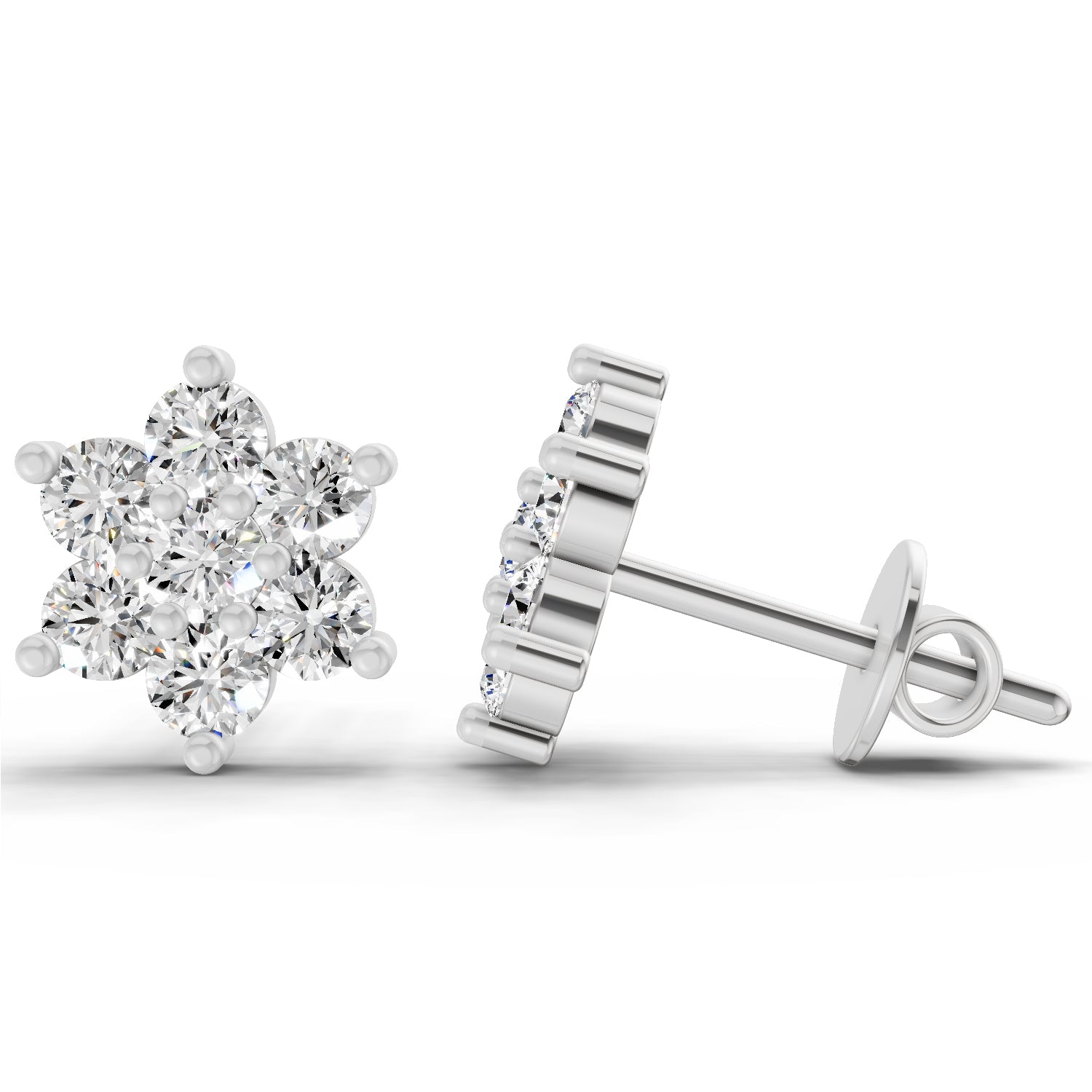 0.97 Ct Earrings 14K - White Gold