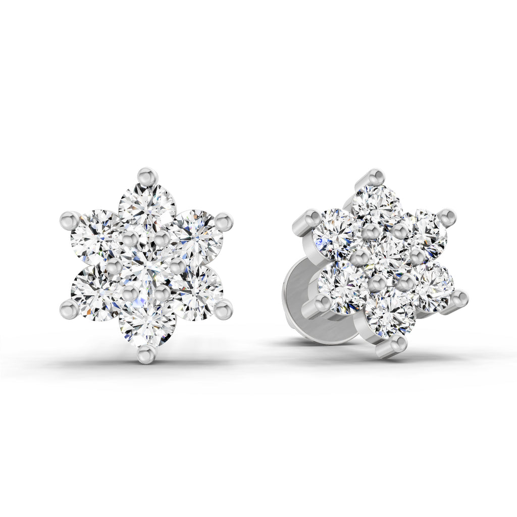 0.97 Ct Earrings 14K - White Gold