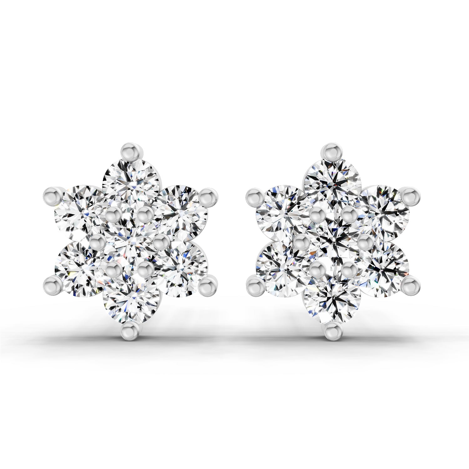 0.97 Ct Earrings 14K - White Gold
