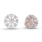 1 Carat Round Diamond Stud Earrings 14K - Rose Gold