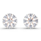 1 Carat Round Diamond Stud Earrings 14K - Rose Gold