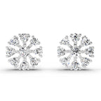 1 Carat Round Diamond Stud Earrings 14K - White Gold