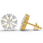1 Carat Round Diamond Stud Earrings 14K