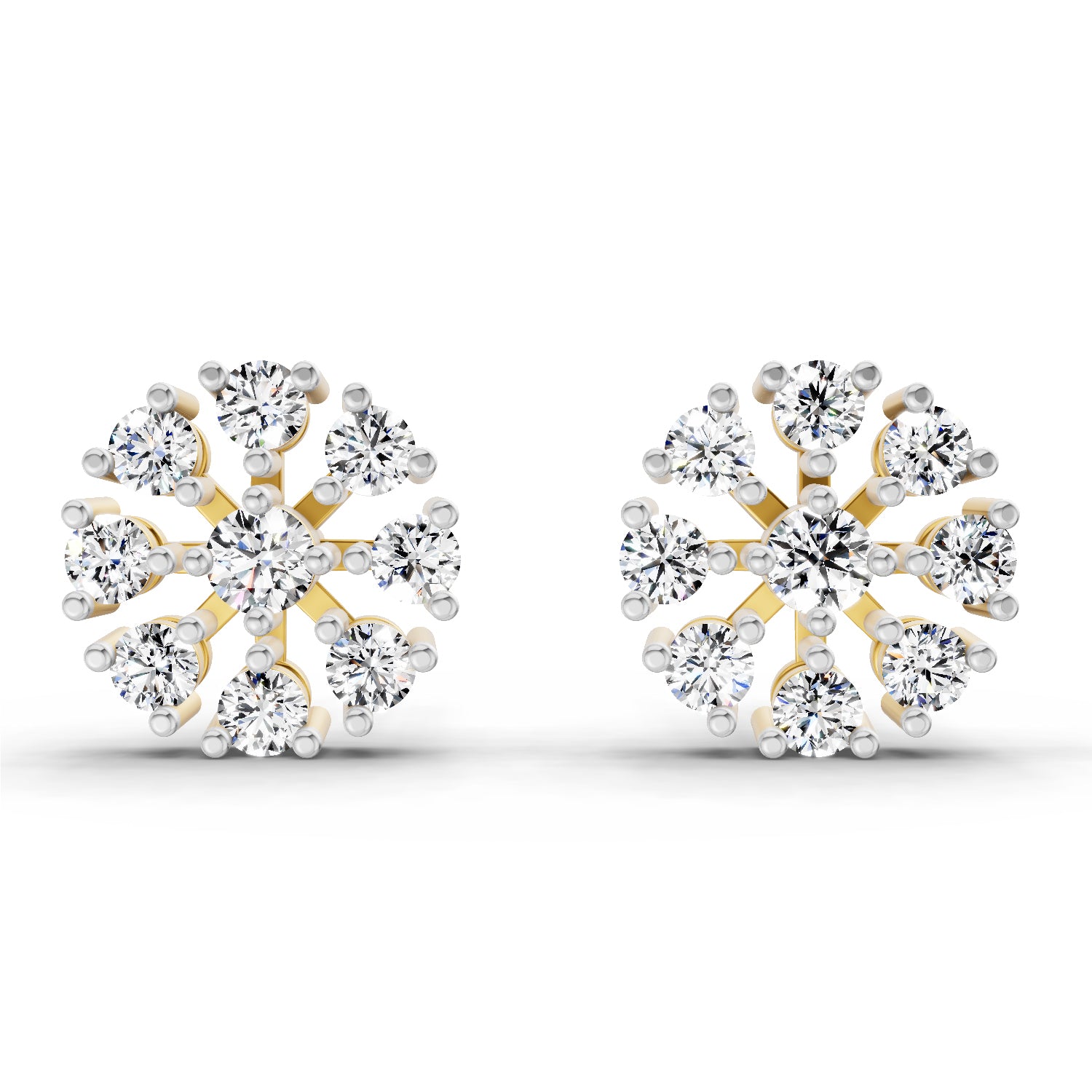 1 Carat Round Diamond Stud Earrings 14K