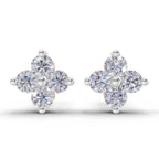 0.55 Ct Floral Earrings 14K - Rose Gold