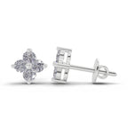 0.55 Ct Floral Earrings 14K - White Gold