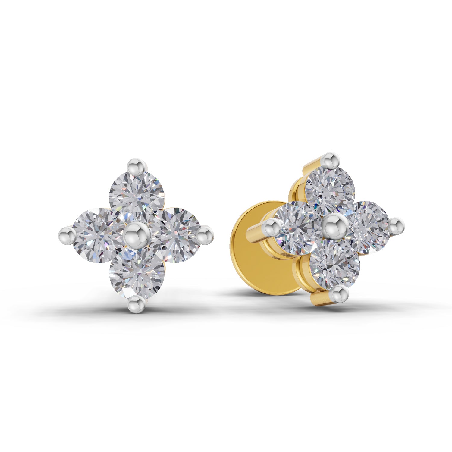 0.55 Ct Floral Earrings 14K