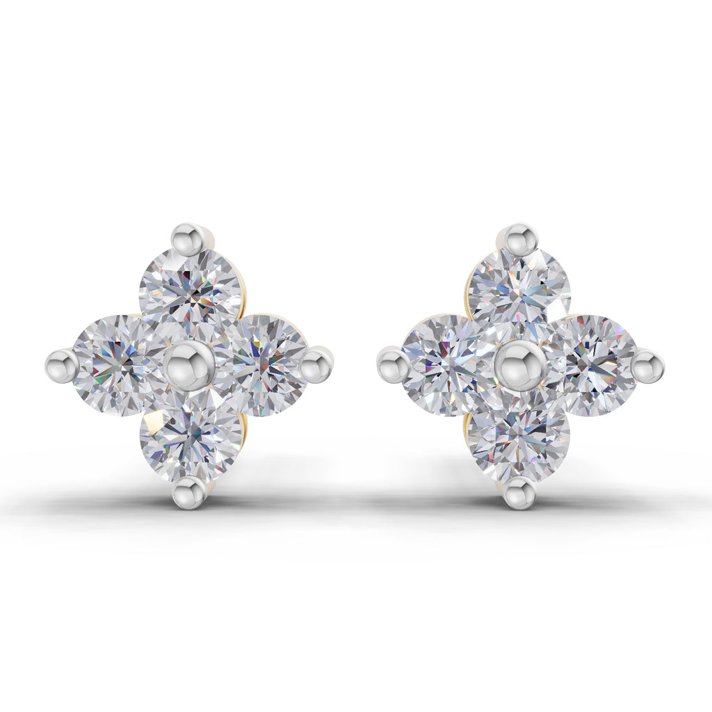 0.55 Ct Floral Earrings 14K