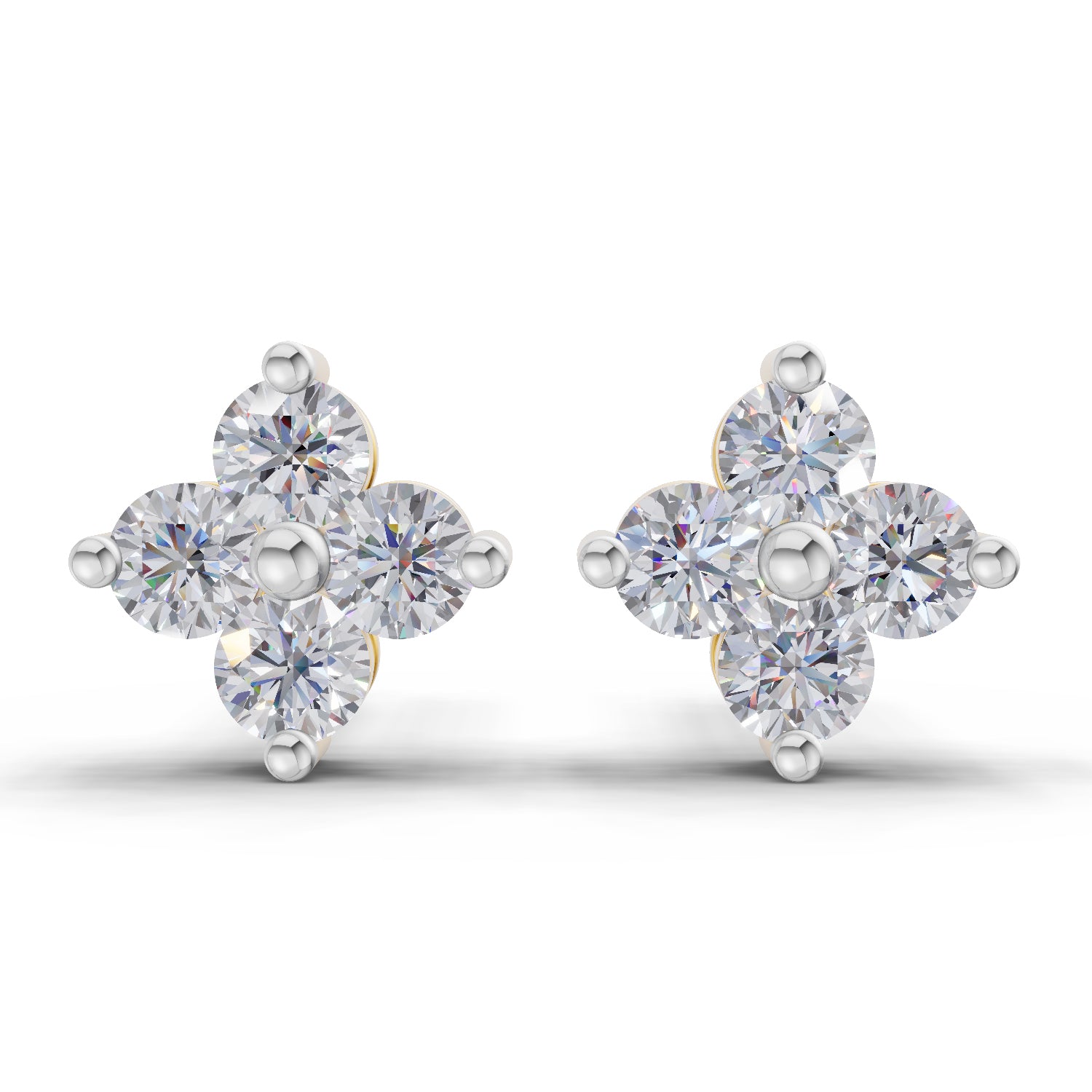 0.55 Ct Floral Earrings 14K