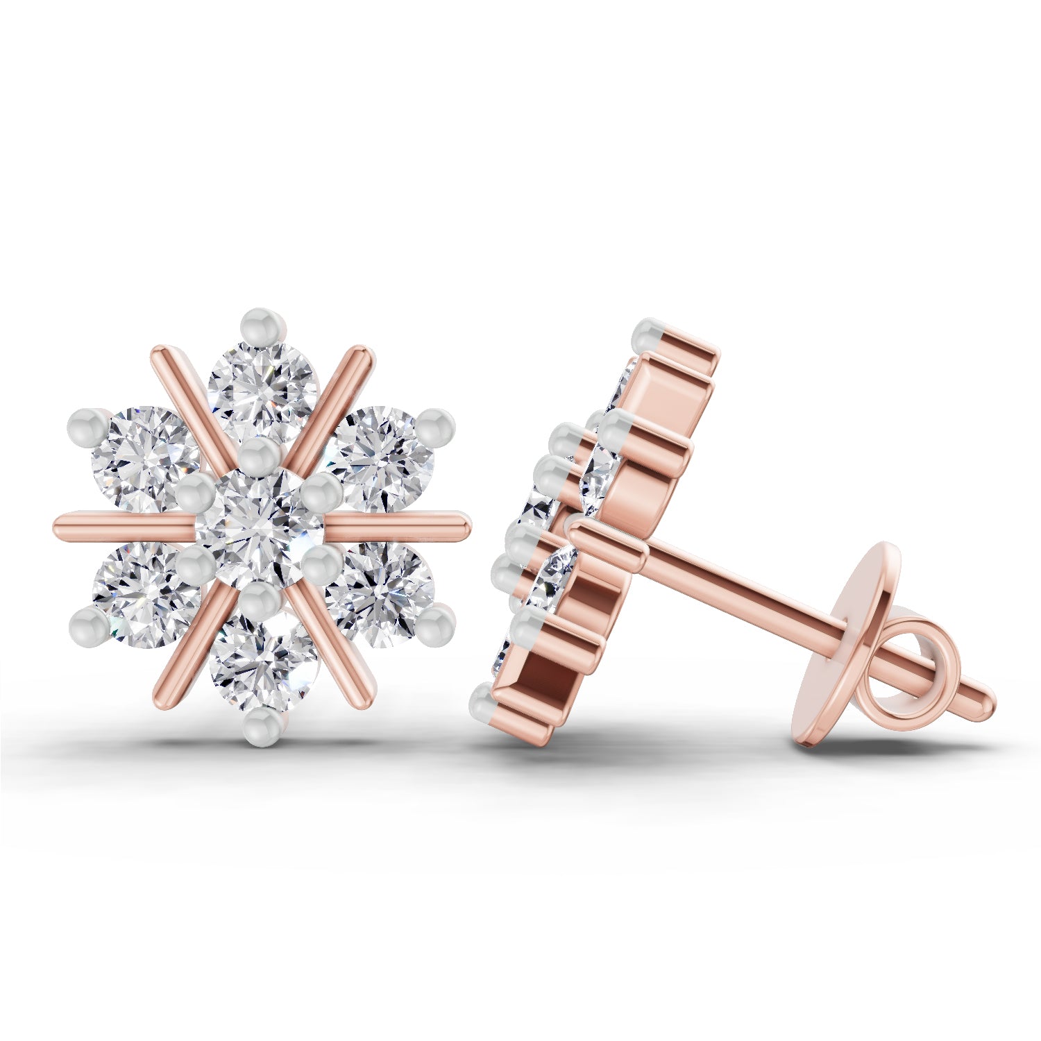 1.02 Ct Earrings 14K - Rose Gold