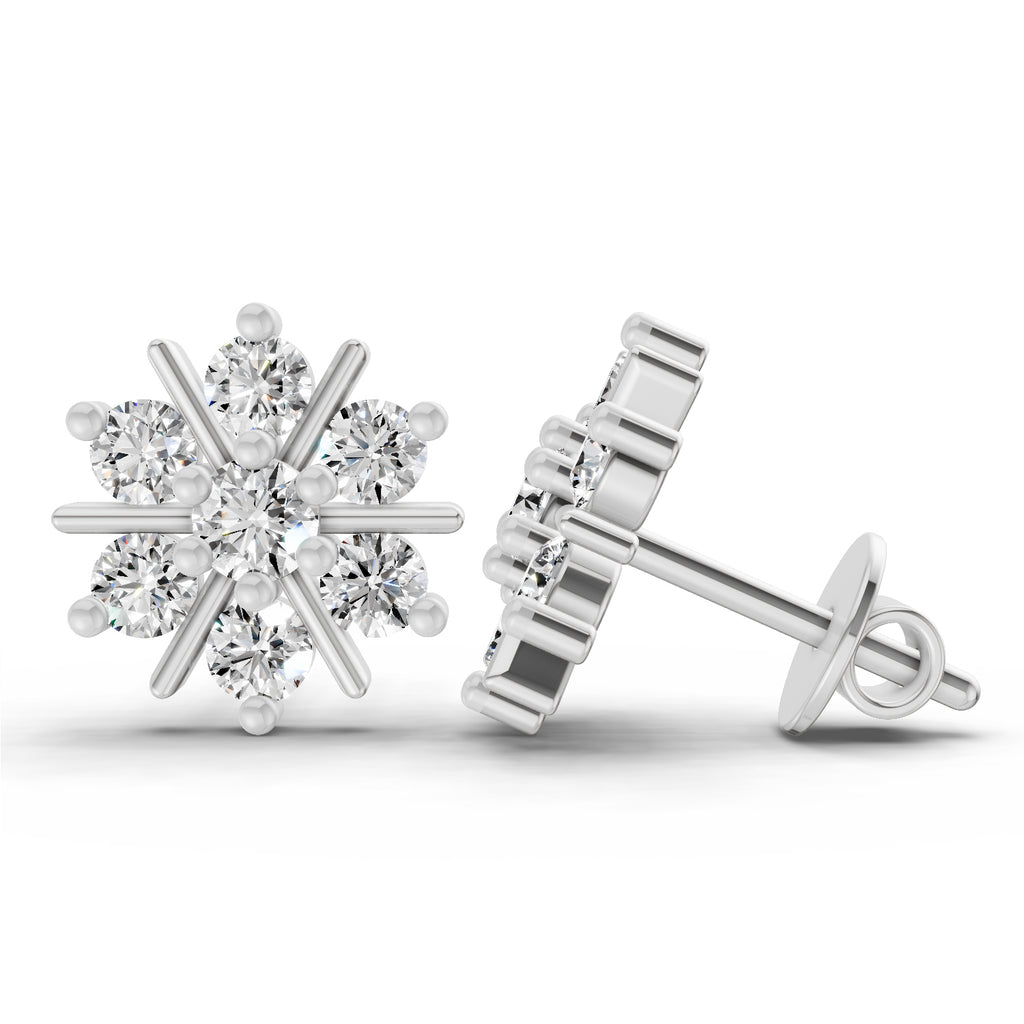 1.02 Ct Earrings 14K - White Gold