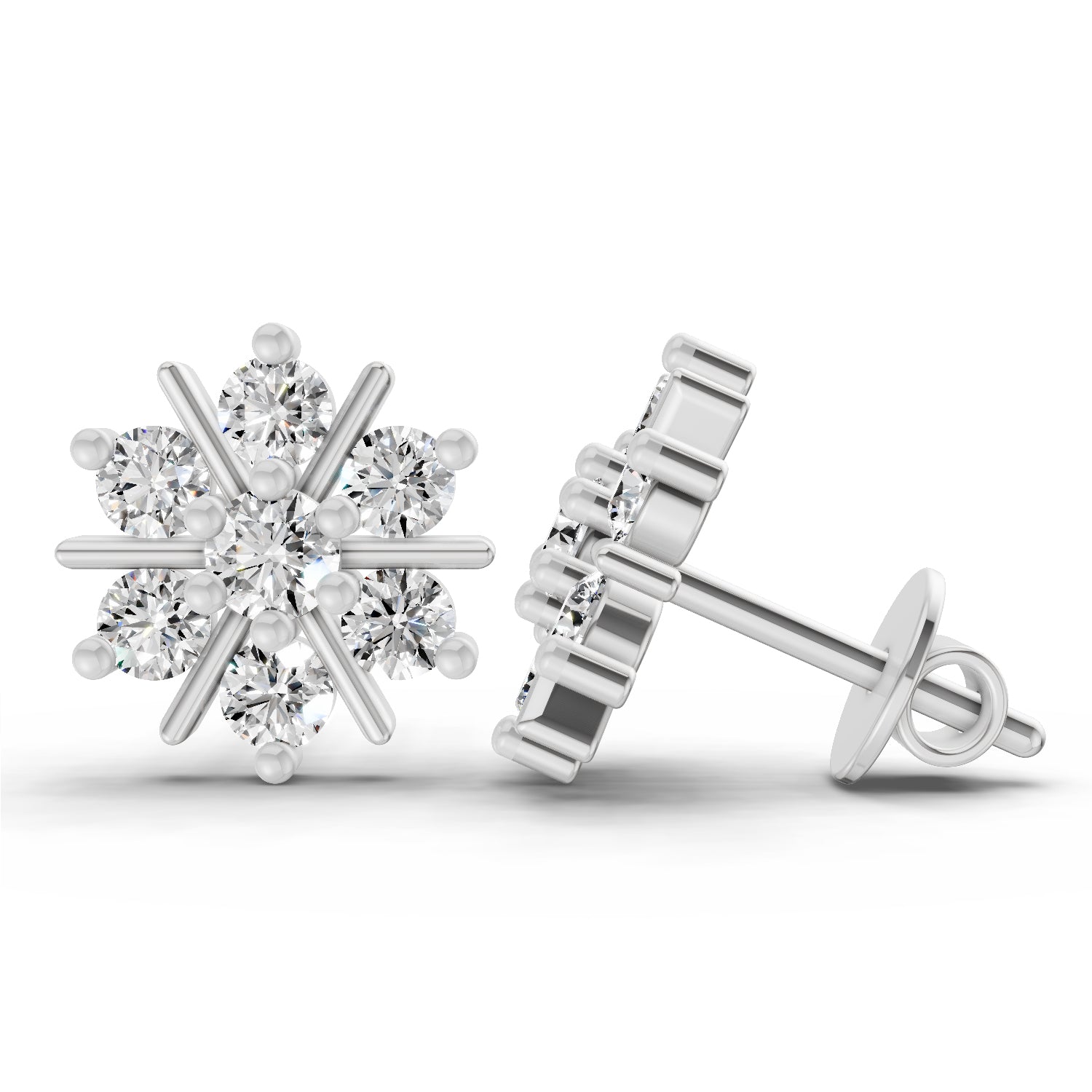 1.02 Ct Earrings 14K - White Gold